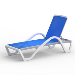 Famisati Patio Chaise Lounge Adjustable Aluminum Pool Lounge Chairs with Arm All Weather Pool Chairs for Outside,in-Pool,Lawn (Blue,1 Lounge Chair)