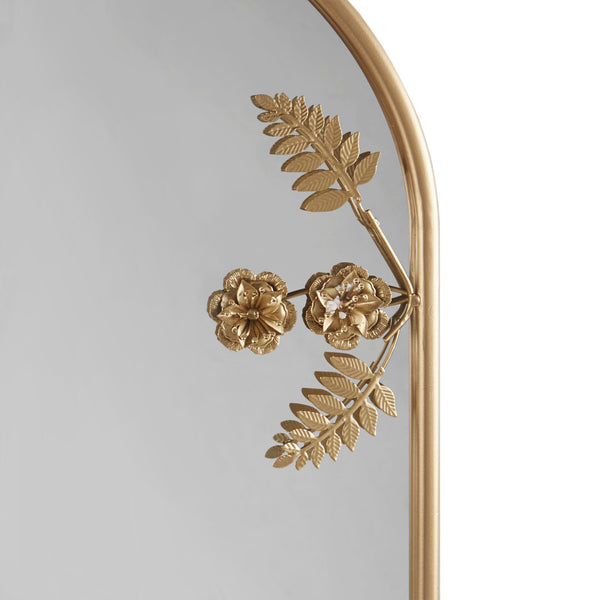 Famisati Wall decor mirror Arched Metal Floral Wall Mirror