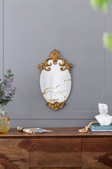 Famisati Wall decor mirror 26" x 15" Decorative Oval Wall Mirror, Accent Mirror for Living Room, Entryway, Bedroom, Office