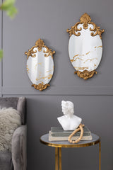 Famisati Wall decor mirror 26" x 15" Decorative Oval Wall Mirror, Accent Mirror for Living Room, Entryway, Bedroom, Office