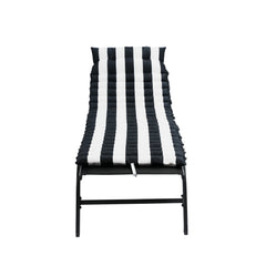 Attractiskin 2PCS Set Outdoor Lounge Chair Cushion Replacement Patio Funiture Seat Cushion Chaise Lounge Cushion-BLACK-WHITE