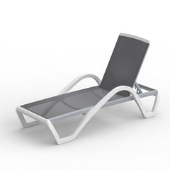 Famisati Patio Chaise Lounge Adjustable Aluminum Pool Lounge Chairs with Arm All Weather Pool Chairs for Outside,in-Pool,Lawn (Gray,1 Lounge Chair)