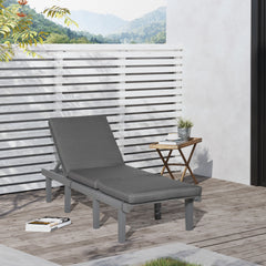 Attractiskin Chaise Lounge Chair for Outdoor, Patio Recliner with 4-Position Adjustable Backrest and Cushion for Deck, Beach, Lawn and Sunbathing, Gray