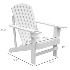 Famisati Wooden Adirondack Chair, Outdoor Patio Lawn Chair with Cup Holder, Weather Resistant Lawn Furniture, Classic Lounge for Deck, Garden, Backyard, Fire Pit, White