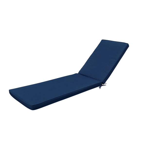 Attractiskin 2PCS Set Outdoor Lounge Chair Cushion Replacement Patio Funiture Seat Cushion Chaise Lounge Cushion-Navy Blue