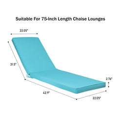 Famisati Outdoor Lounge Chair Cushion Replacement Patio Funiture Seat Cushion Chaise Lounge Cushion 1PC-SKY Blue