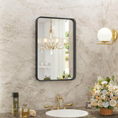 Famisati Wall decor mirror Bathroom Mirror Vanity Mirror for Wall,Aluminum Alloy Framed Wall Mirror Farmhouse,30"×22"