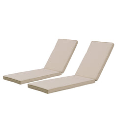 Attractiskin 2PCS Set Outdoor Lounge Chair Cushion Replacement Patio Funiture Seat Cushion Chaise Lounge Cushion-khaki