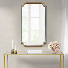 Famisati Wall decor mirror Gold Scalloped Wood Wall Mirror