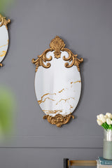 Famisati Wall decor mirror 26" x 15" Decorative Oval Wall Mirror, Accent Mirror for Living Room, Entryway, Bedroom, Office