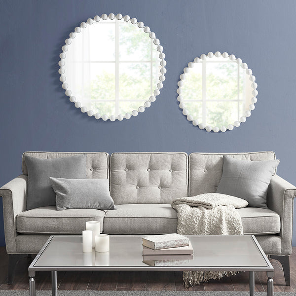 Famisati Wall decor mirror Beaded Round Wall Mirror 27"D