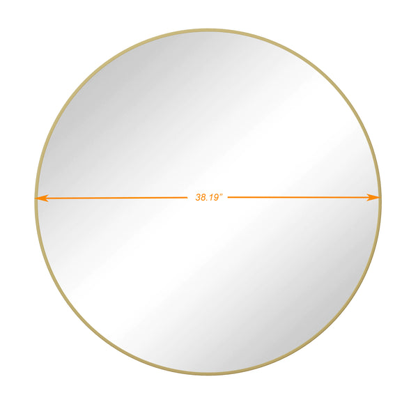 Famisati Wall decor mirror Wall Mirror 39 Inch Gold Circular Mirror Metal Framed Mirror Round Vanity Mirror Dressing Mirror, for Bathroom, Living Room, Bedroom Wall Decor