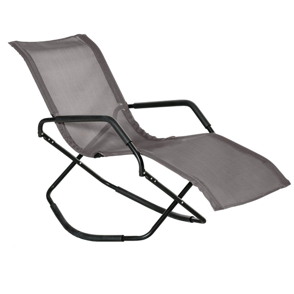 Famisati Rocking Sun Lounger, Chaise Lounge Rocker for Sunbathing, Sun Tanning, Foldable, Portable Outdoor Patio Chair, Brown